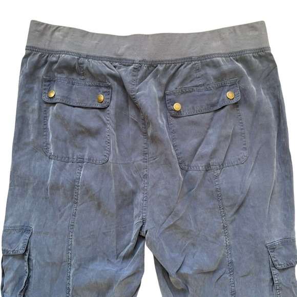 XCVI Washburn Cargo Pants Sz XL Blue Utlilty Lightweight Flare‎ Leg Comfort - Picture 9 of 10